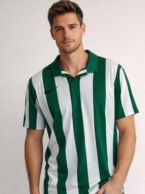 Nike Dri-Fit Jersey Vintage Y2K Green White Striped XL